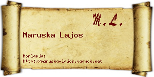 Maruska Lajos névjegykártya